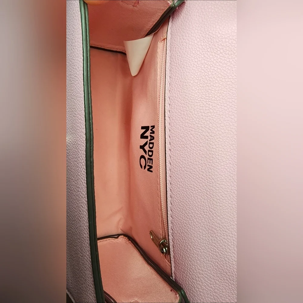 Madden NYC Women's Rosette Top Handle Handbag In Pastel Pink NWT - Picture 13 of 16